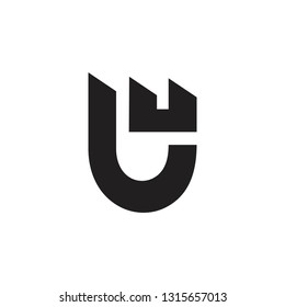 letter u simple emblem logo vector