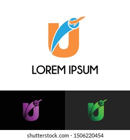 letter U simple logo icon design vector
