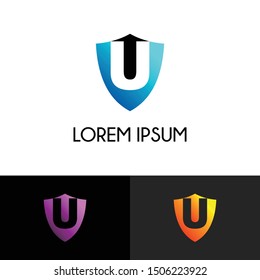 letter U simple logo icon design vector