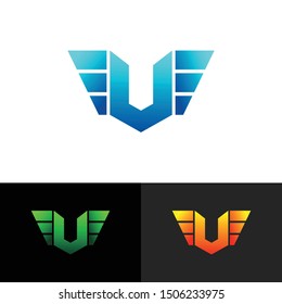 letter U simple logo icon design vector