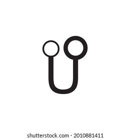 
letra u símbolo simple vector