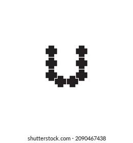 letter U simple symbol logo vector pieces