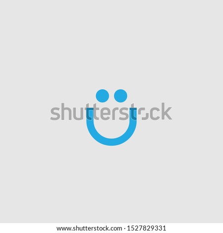 Letter U smile icon logo free vector