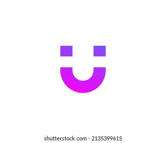 Letter U with smile logo icon design template elements