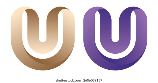 Letter U smooth colourful logo design vector icon symbol template