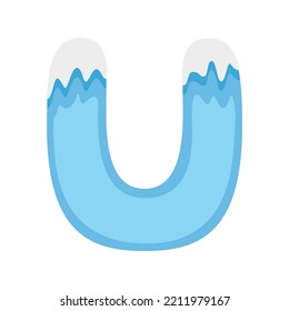 Letter U Snow, Vektorgrafik