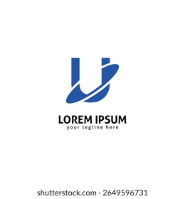 Letra U Space Logo, Futuristic Planet Ring Inspirado Símbolo.