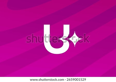 Letter U with sparkle logo icon design template elements