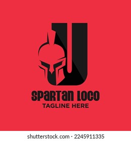 Letter U Spartan Logo Design Template Inspiration, Vector Illustration.