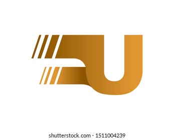 Letter U Speed logo or symbol template design