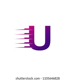 Letter U sport, futuristic, future techno alphabet icon. Letter icon for internet, industrial, hi-tech logo design. Modern minimalistic vector typeface