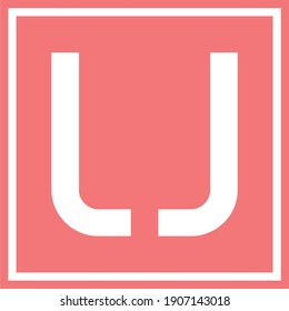 Letter U with square box Logo design, Creative Vector Template symbol. modern alphabet font