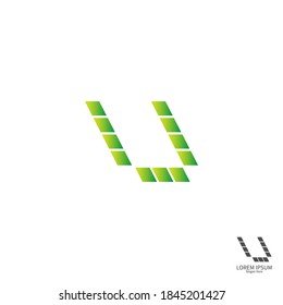 Letra U cuadrado diseño de icono de diseño vectorial