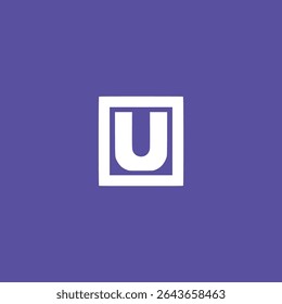 letter U square rectangle business company logo vector illustration template design