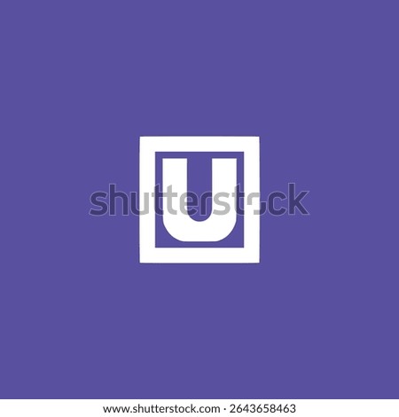 letter U square rectangle business company logo vector illustration template design