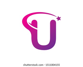 Letter U star logo or symbol template design