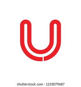 letter u stripes line logo