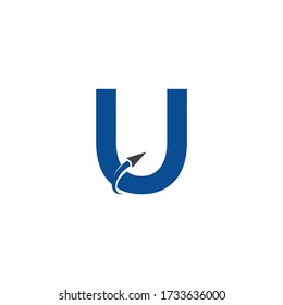 Letter U Swoosh logo design, creative letter mark suitable for company brand identity, business chart/graph logo template