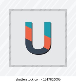 Letter U symbol icon design template elements