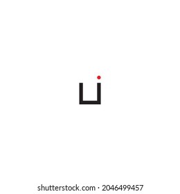
letter U and i symbol simple logo vector