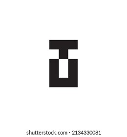 
letter U and T black and white simple symbol logo vector