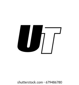 Letter U T Logo Overlapping Black Stock Vector (Royalty Free) 679486780 ...