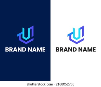 letter u and t modern logo design template