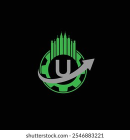 Plantilla de diseño de logotipo de tecnología U, logotipo de tecnología U, Vector de tecnología U