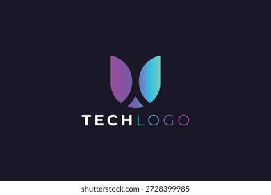 Letter U Tech Logo Design für Technologie und digitale Marken