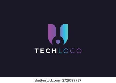 Letter U Tech Logo Design für Technologie und digitale Marken