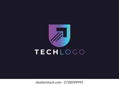 Letter U Tech Diseño de logotipos para Tecnología y marcas digitales