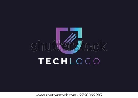 Letter U Tech Logo Design for Technology and Digital Brands