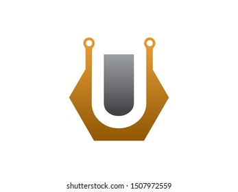 Letter U Tech logo or symbol template design