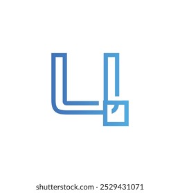 Letra U Techno Line logo icon Vector