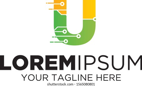 Letter U Technology Internet logo