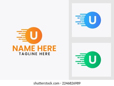 Letter U Technology Logo Design Template. Modern Logotype Symbol