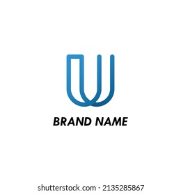 Letter U technology logo. Technology Logo, Modern, Minimalist, Futuristic Vector Logo Template with Blue Gradient Color.	
