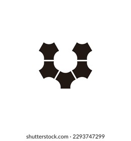 Letter U technology, modern geometric symbol simple logo vector
