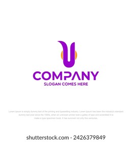 Letter U Technology vector monogram logo design template. Letter U molecule, Science and Bio technology Vector logo