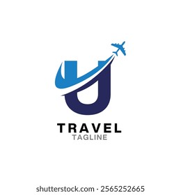 Letter U tour and travel logo design
