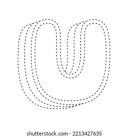 Letter U tracing worksheet for kids