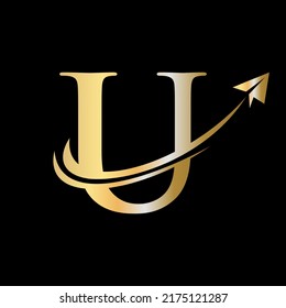 Letter U Travel Logo Vector Template. Initial Travel Logo on Letter U Symbol Concept