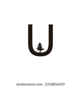 Letra U símbolo geométrico simple vector logo
