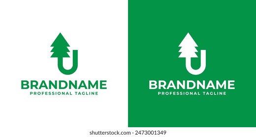 Letter U Tree Logo, Perfect for Environmental Organizations and Eco Friendly Brands