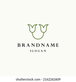 Letter U Tulip logo icon design template vector illustration