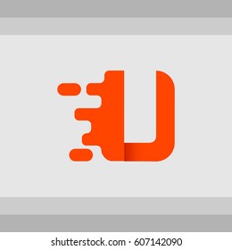 Letter U. Typographic for logo and template design