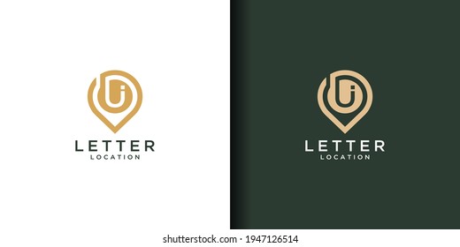 Letter u ui location logo design. icon inspiration