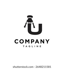Letter U Underwing Nozzle Logo Icon Vector