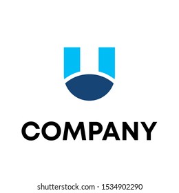 letter u unique sign vector design logo
