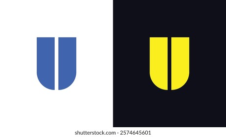 Letter U Unique Style Logo Multicolor Minimal Typography Logo